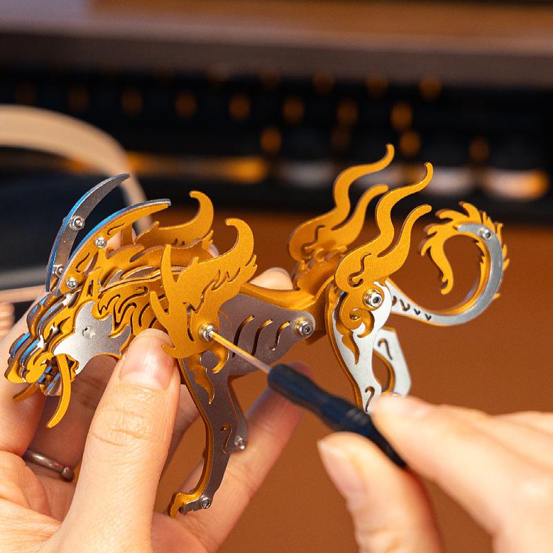 3d Diy Birthday Gift for Boys and Children Metal Assembly Robot Puzzle Divine Beasts Toy Model Creative Handcraft