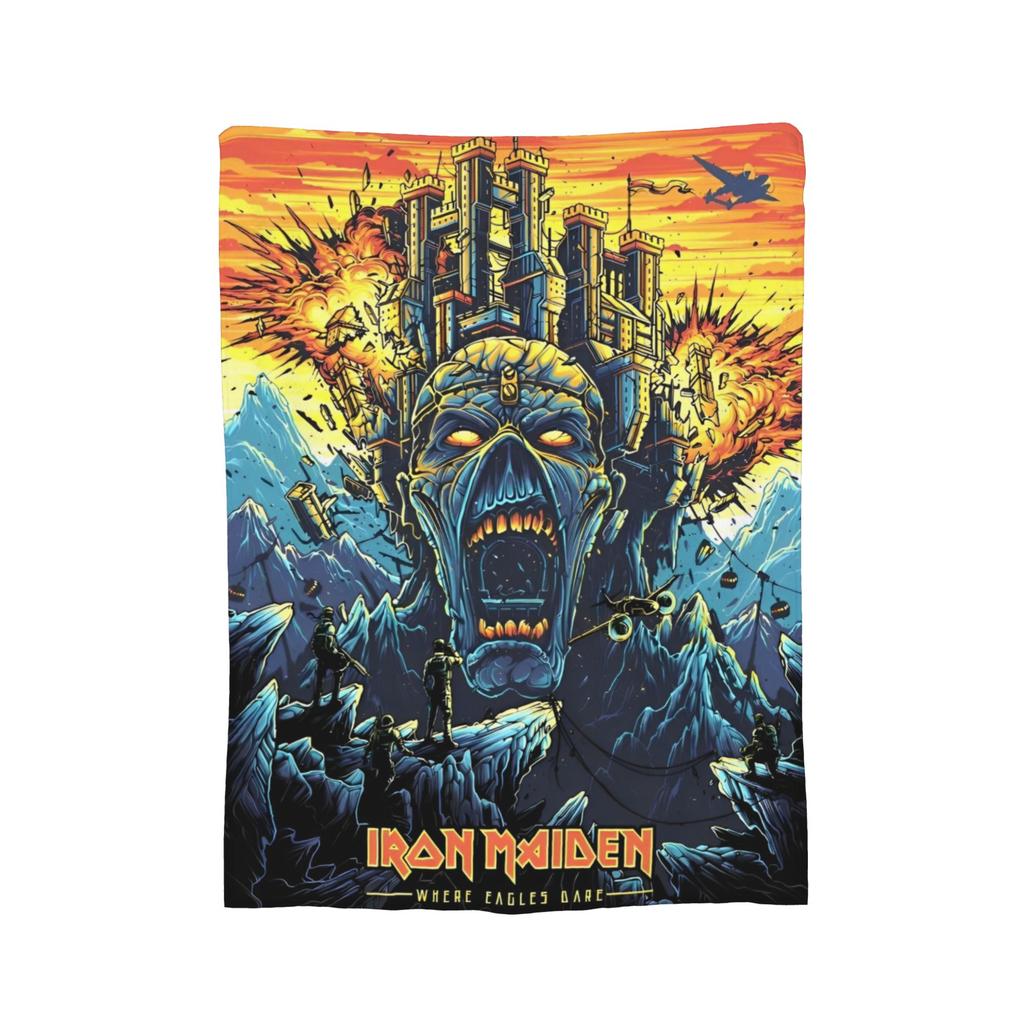 The Son Skeleton 7th Horn I-Iron M-Maidens Blankets Heavy Metal Wool Throw Blankets Summer Air Conditioning Portable Bedspread