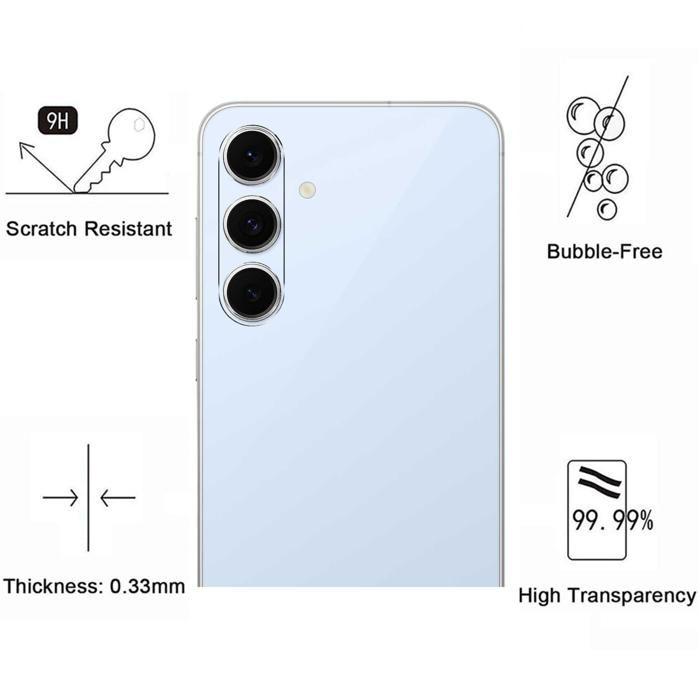 Protection Caméra - Phonillico® - Samsung Galaxy S24 FE - Verre Trempé - Lot de 2 - Transparent