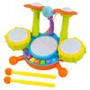 Beginners Musical Table Top Drum Kit Play Set with Drum Sticks Microphone Light Features Interactive Music and Sounds for Babies Kids Toddlers