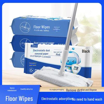 Disposable Electrostatic Wet & Dry Floor Cleaning Wipes for Dust and Hair Removal