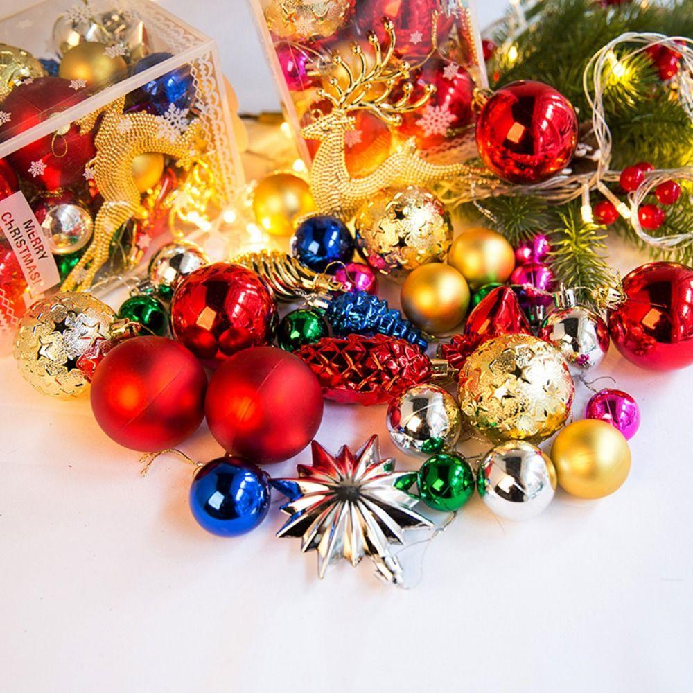 30pcs/set Decorative Christmas Glow Ball Decoration Hanging Christmas Tree Ball Pendant  Holiday