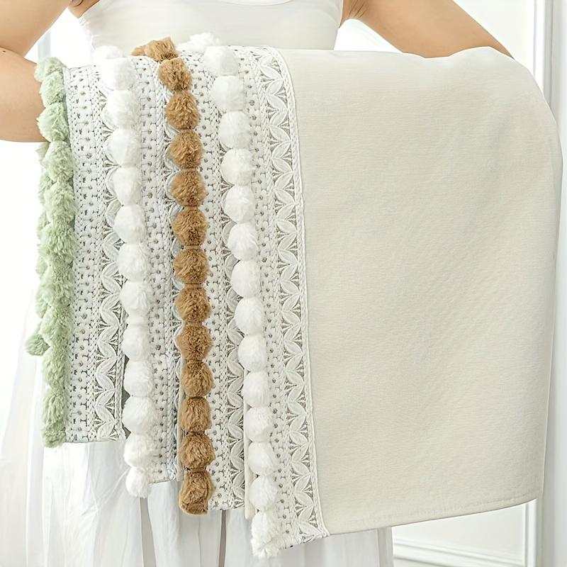 1m Band Mehrzweck Bekleidungszubehör Schal- und Kleidungsherstellung Pompom Quaste Plüschspitze Stickerei Niedlich Mehrfarbig