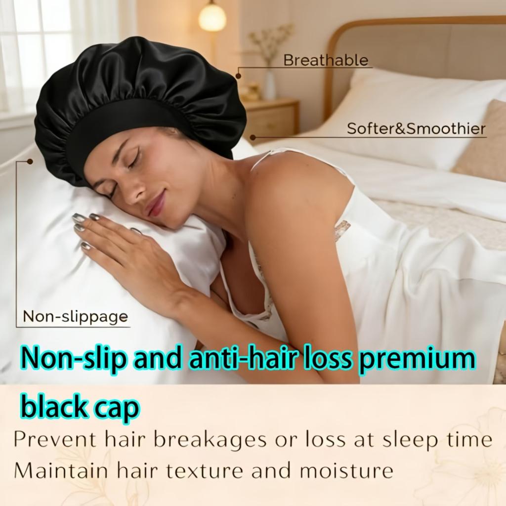 1-Pack Unisex Sleep & Shower Hair Cap, High-Quality Hair Protection Wrap
