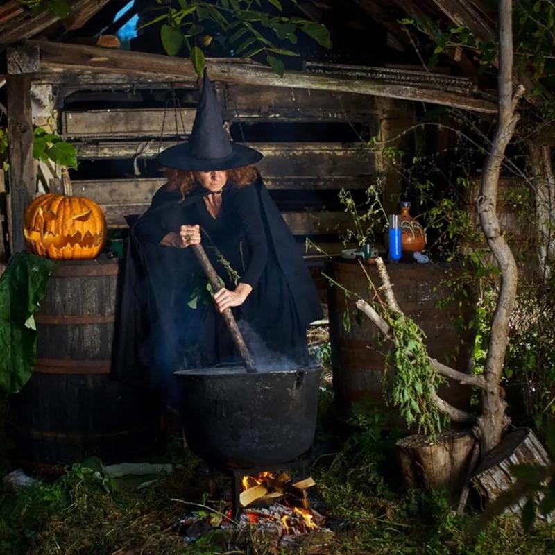 12Pcs Halloween Decoration Witch Hat Cap Costume Accessory Halloween Party Horror Props Oxford Hat Pure Black Pointed Hat Magic Hat