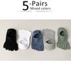 5 Pairs Invisible Toe Socks Summer Thin Cotton Mesh Shallow Mouth Soft Elastic Breathable Deodorant Cool 5 Finger Socks Sokken