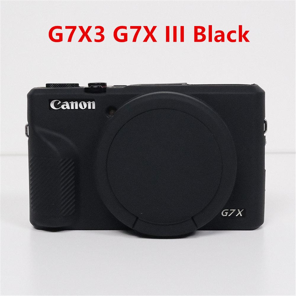 Soft Silicone Rubber Armor Camera Body Case For Canon G7X Mark II III G7XII G7X2 G7XIII G7X3 Shockproof Cover With Lens Cap