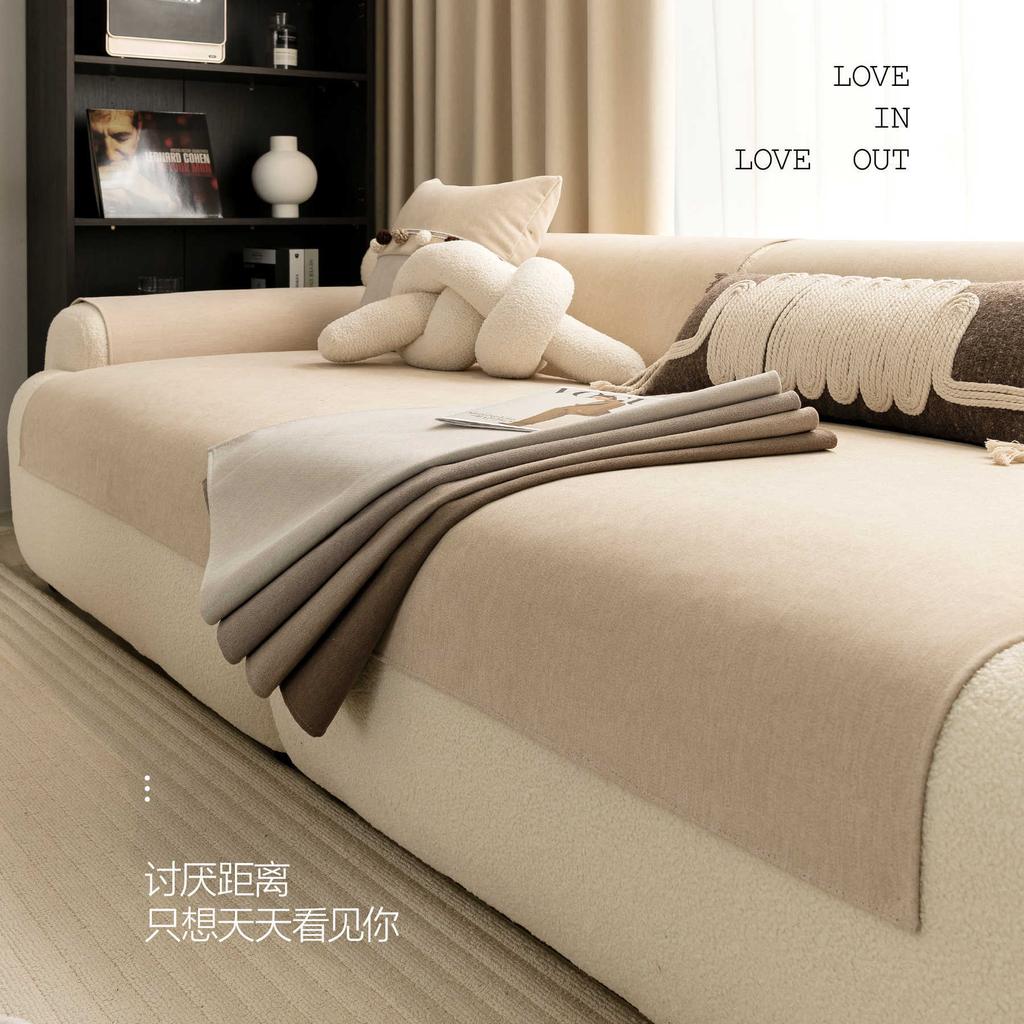 Sofa Cushion Solid Color Four-Season Universal Non-Slip Backrest Towel  New Chenille Living Room Leather Sofa Cover Simple