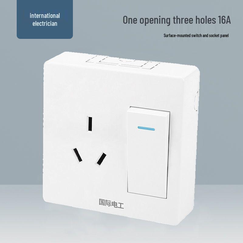 Ultra-Thin One-Way Multi-Control Electrical Surface Switch & Socket Panel with Box