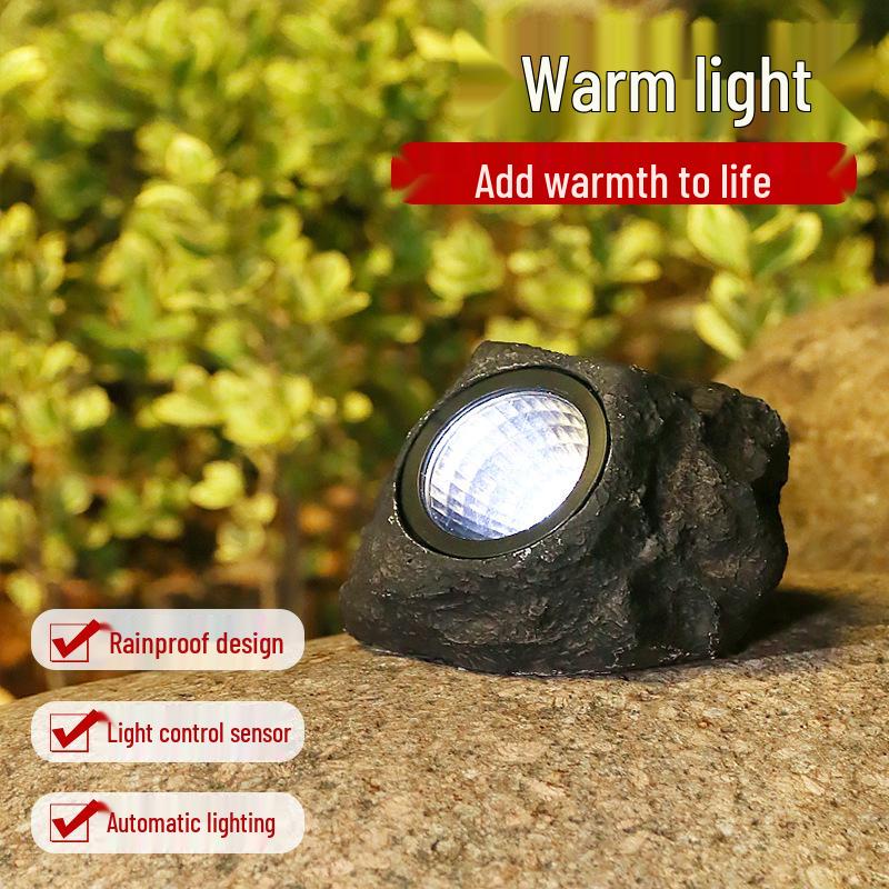 LED Wasserdichte Solarsteinleuchte für Außengartendekorationen und Rasenscheinwerfer