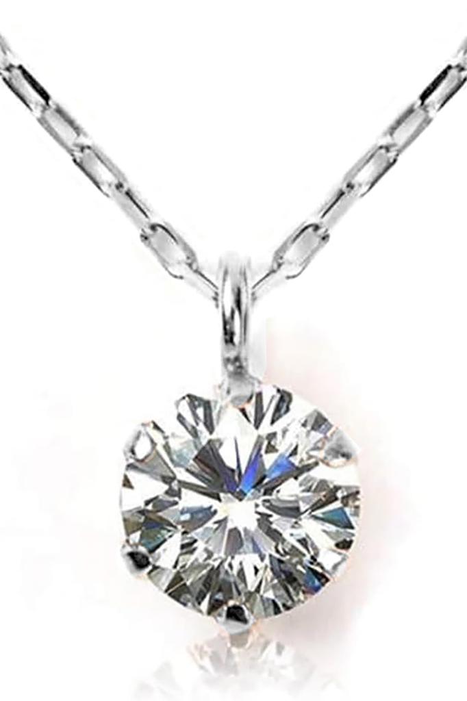 PLUSTER Featured in GINGER with a Single Diamond in 10K White Gold and a Genuine Gold Chain Simple and Perfect for or as a Gift Box Women's Necklace,