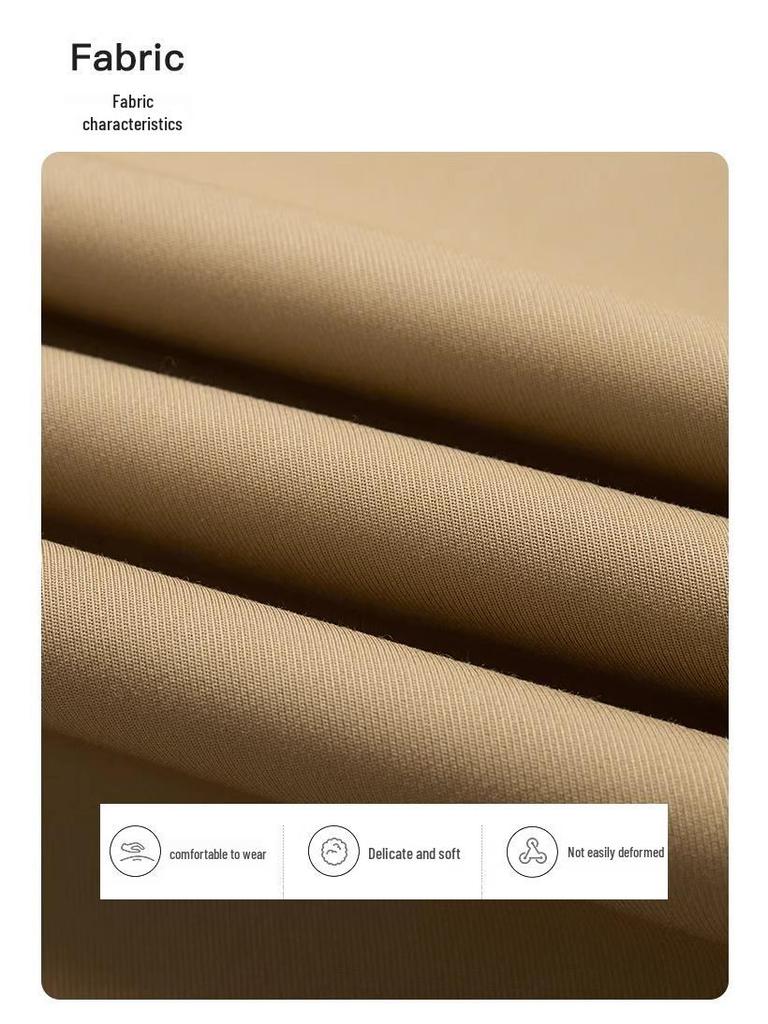 Khaki Women's Wide-Leg Pants – Spring/Autumn 2025: Draped, Nine-Point, Casual Straight-Leg Fit.