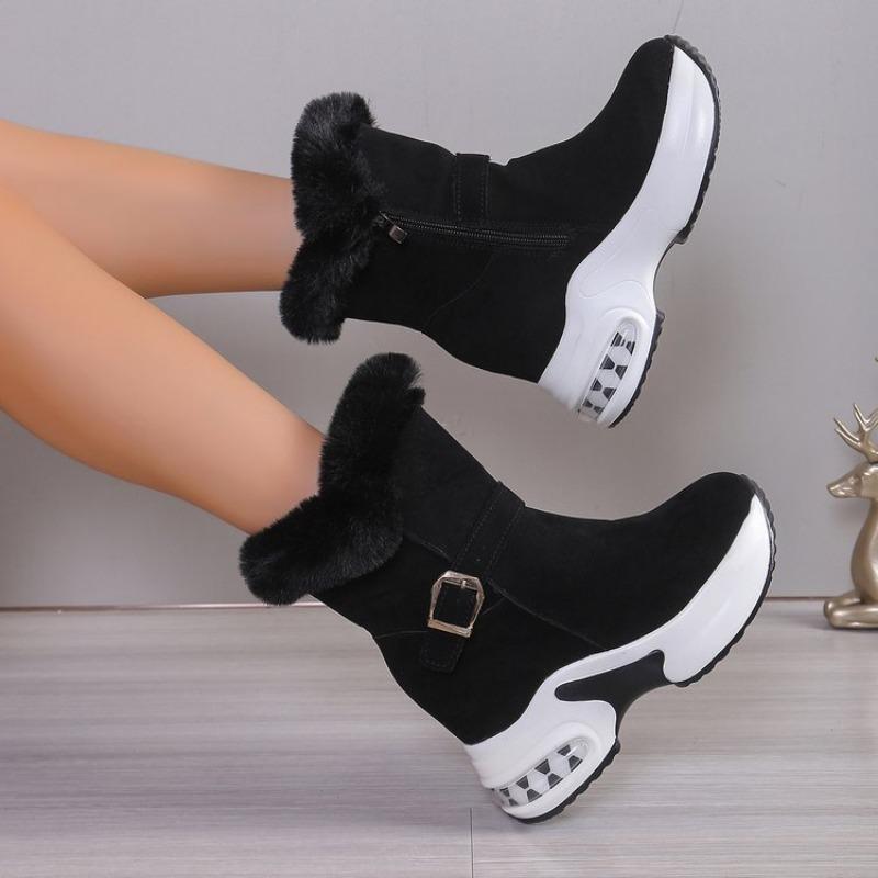 Large-sized Shoes Snow Boots Thickened and Warm Mid-calf Snow Boots Cotton Boots