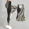 Marble Veining Printed Yoga Outfit for Women Fashion Workout Leggings Fitness Sports Casual Yoga Set Sports Suit