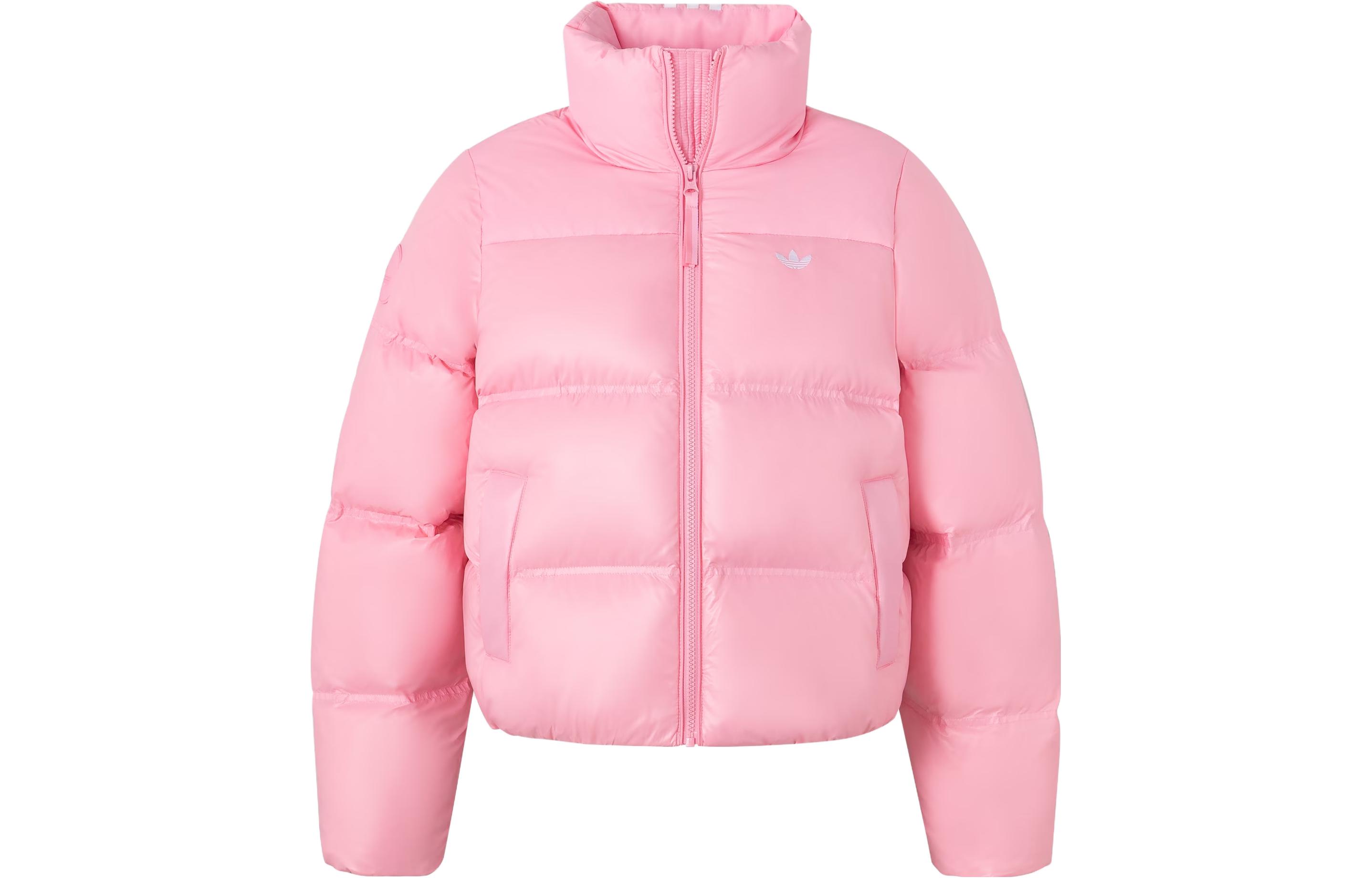 

Adidas Originals Down Jackets Women s Light Pink Stand Collar Moderate Puffer Jacket JE6040 XXS