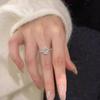 S Silver Pigeon Egg Zircon Ring 2025 New Unique Open Ring