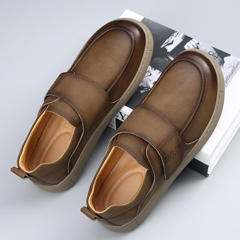 One-pedal men's shoes are breathable 2025 spring and summer new trendy versatile British style lazy casual leather shoes men