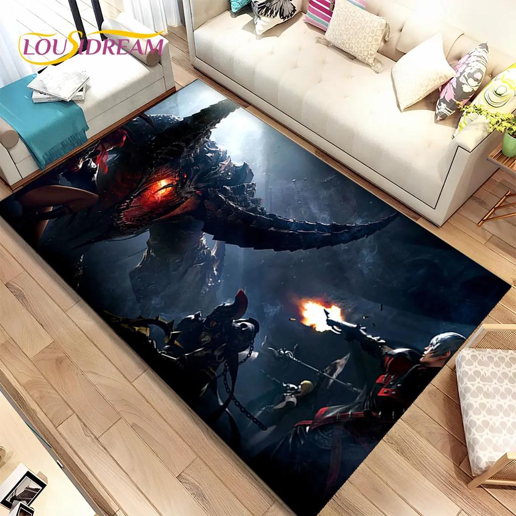 3D Lost Ark Game Gamer Cartoon Area Rug,Carpet Rug for Living Room Bedroom Sofa Doormat Decoration,kids Play Non-slip Floor Mat