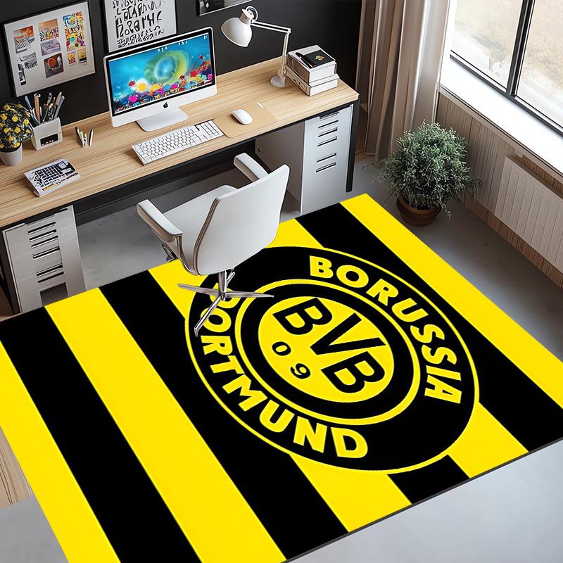 Borussia Dortmund Pattern Rug, Indoor/Outdoor Mat, for Picnic, Gameroom, Bedroom, Office, Living Room, Home Decor Carpet, Birthday Gift