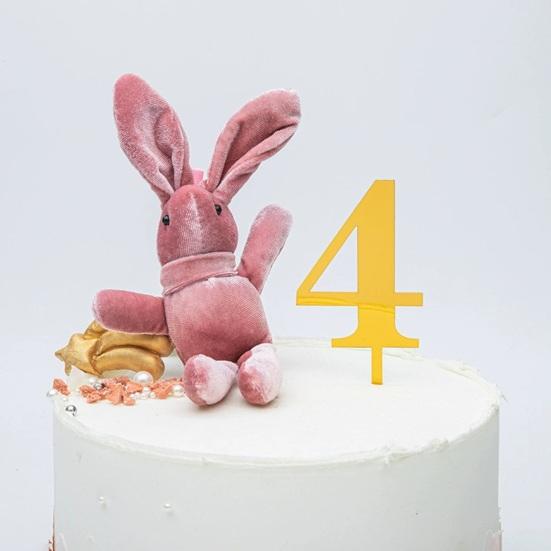 Numbers Birthday Cake Candle Holder Set Acrylic Cake Topper Reusable Party Cake Accessories for Birthdays Anniversaries Weddings