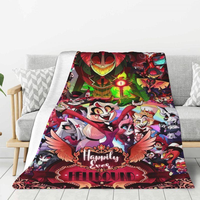 Custom Helluva Boss Black Humor Animated Musical Film Blanket Warm Fleece Soft Flannel Throw Blankets for Bedding Outdoor Autumn