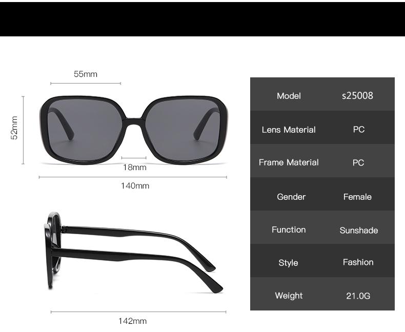 3pcs Square Big Frame Sunglasses Woman Retro Vintage Colorful Sun Glasses Female Outdoor Sport Unisex Eyewear Travel Goggle