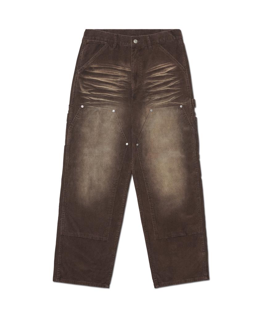 Nomaenyueol Double Knee Corduroy Pants - Washed Brown