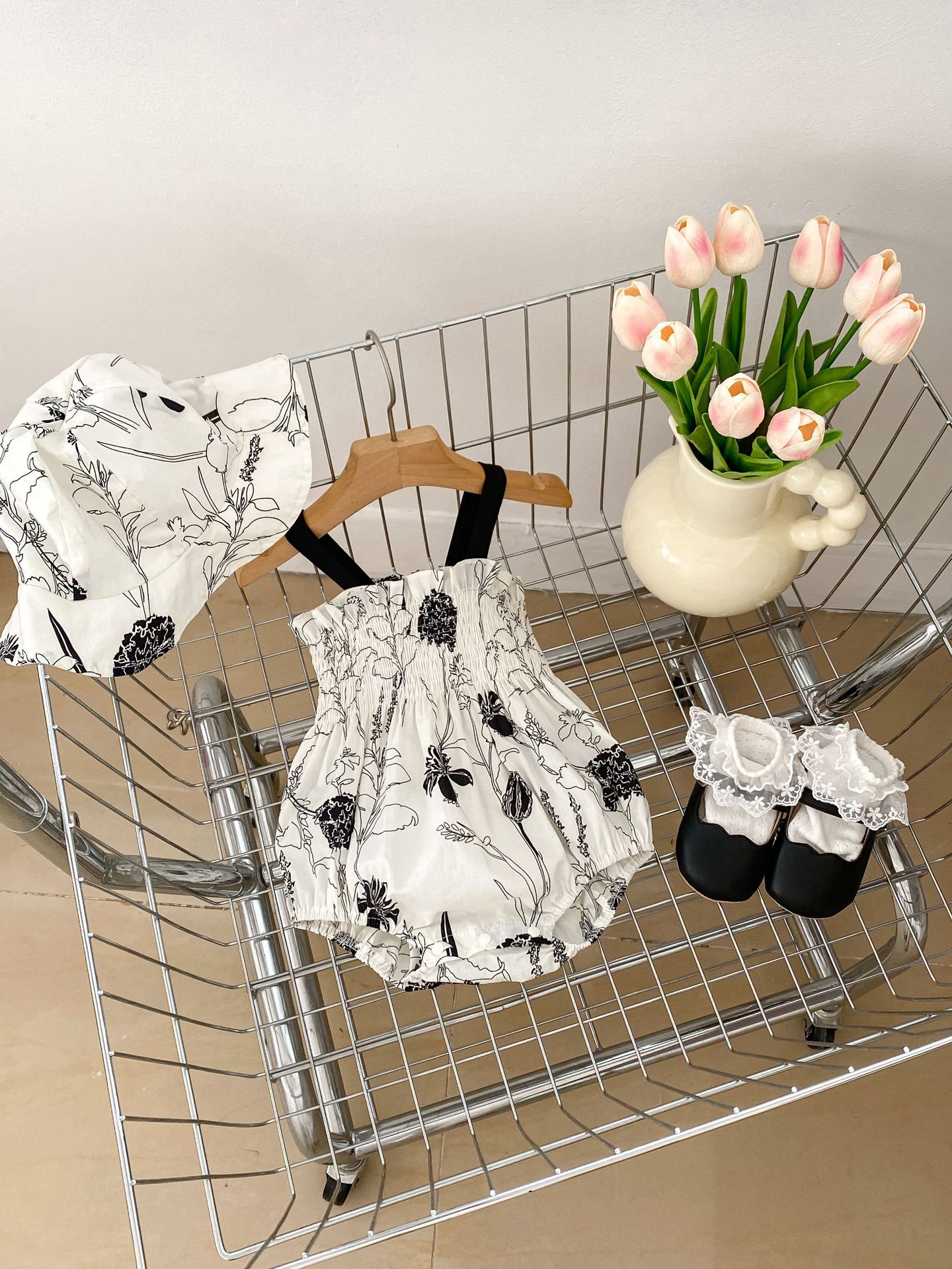 Summer Thin Chinese Baby Girl Romper Dress Sleeveless Bodysuit Matching Sisters Outfit 66