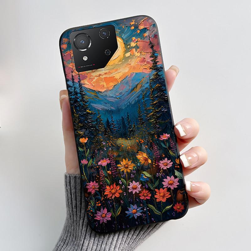 Custodia per Asus ROG Phone 8 Custodia per Telefono ROG 8 Pro Lusso Carino Coniglio Amore Divertente Nero Morbido TPU Silicone Cover Posteriore Protettiva