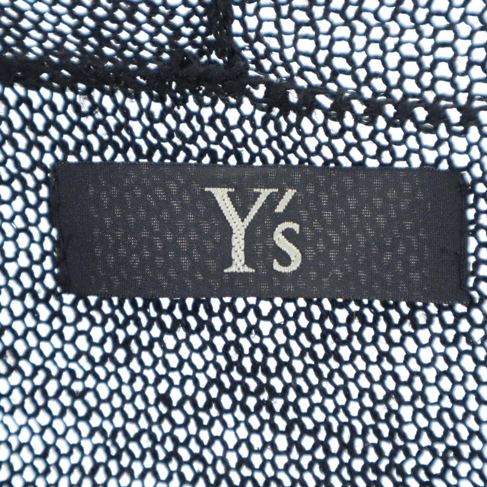 Y's Linen Blend Mesh Short Sleeve Acrylic Knit Cardigan 2 Black Men's Used