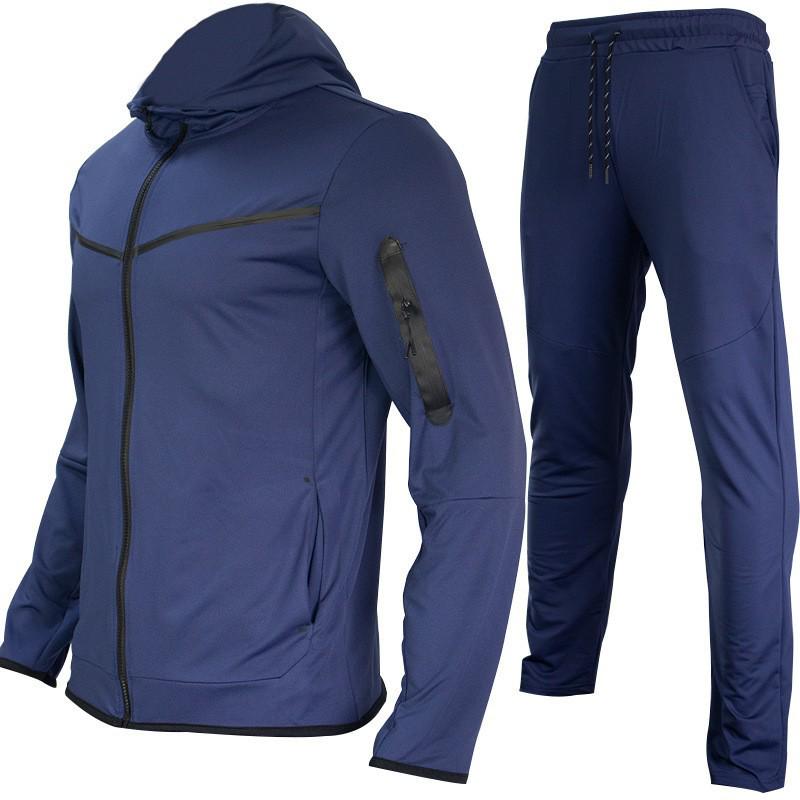 

2026 Men s Sportswear NK Hook Color Block Hoodie & Zipper Pants Set Triple Extra Large