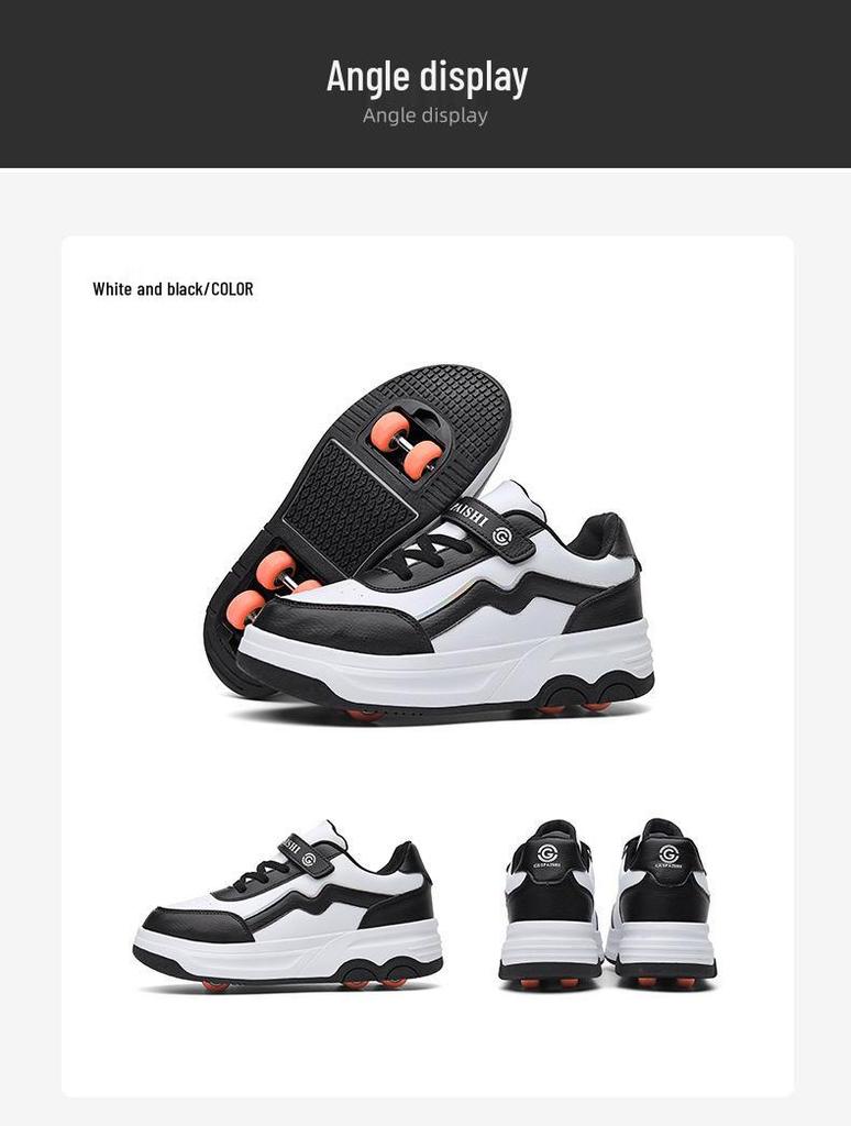 Unisex Six-Wheel Detachable Ultra-Light Children's Roller Shoes