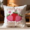 Retro Strawberry Texting Cushion Cover Soft Pillow Cases Home Bedroom Living Room Sofa