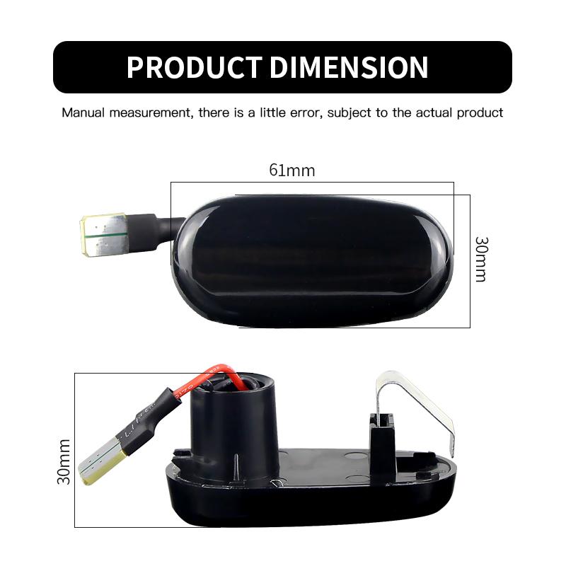 2PCS Dynamic Clear/Smoked LED Side Marker Light For Fiat Alfa Romeo 147 GT 937 MiTo 955 Arrow Turn Signal Blinker Indicator Lamp
