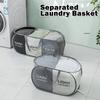 1pc Folding Classified Laundry Basket Breathable Separated Dirty Clothes Storage Basket with Handle Large Capacity Laundry Bag