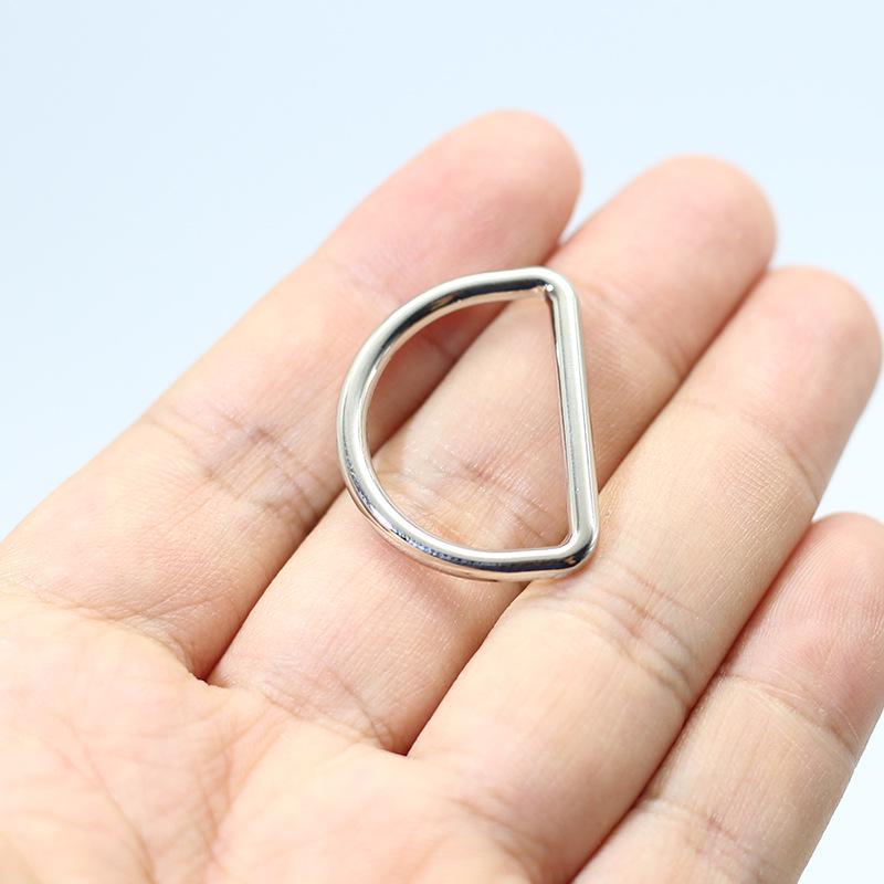 Electroplated Alloy D-Ring Strap Connector and Half-round Shoulder Bag Buckle