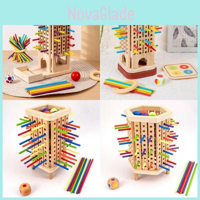 Wooden Stick Trishape Educational Game For Kids With Color Recognition And Parentchild Interaction