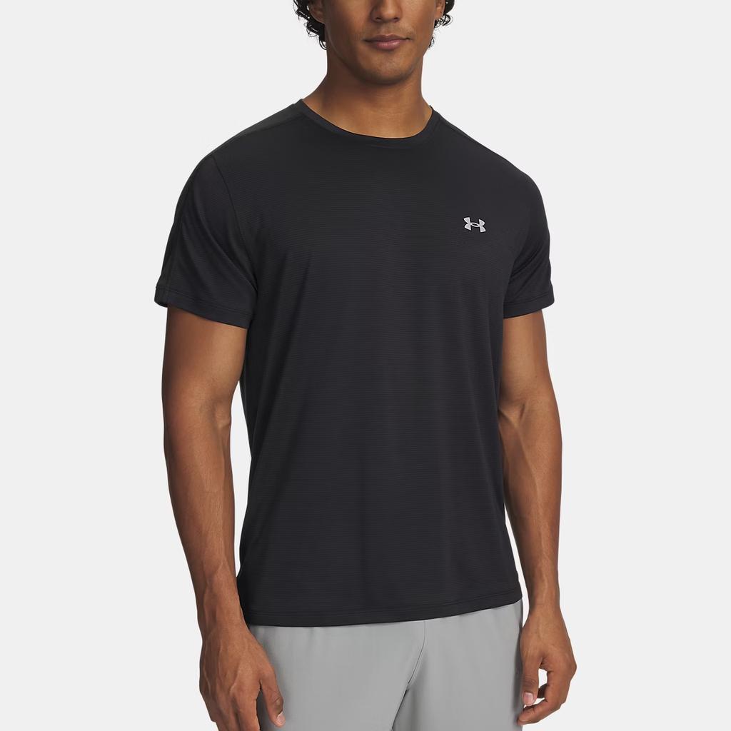 Under Armour Velociti Reflect Lightweight Training Fitness Breathable Sweat-Wicking Basic Versatile Short Sleeve T-Shirt Men tops Black 6009518-001