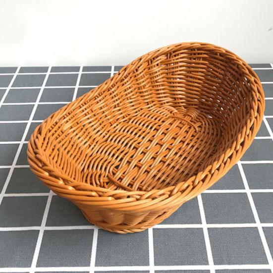 Aufbewahrungskorb, Lebensmittelqualität, schnelle Entwässerung, oval, sicher, gebogen, künstlicher Rattan, geflochtener Lebensmittelkorb, Haushaltsbedarf
