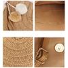 New Woven Texture Straw Crossbody Bag Hair Ball Pendant Envelope Shape Envelope Clutch White Khaki Shoulder Bag Travel Outing