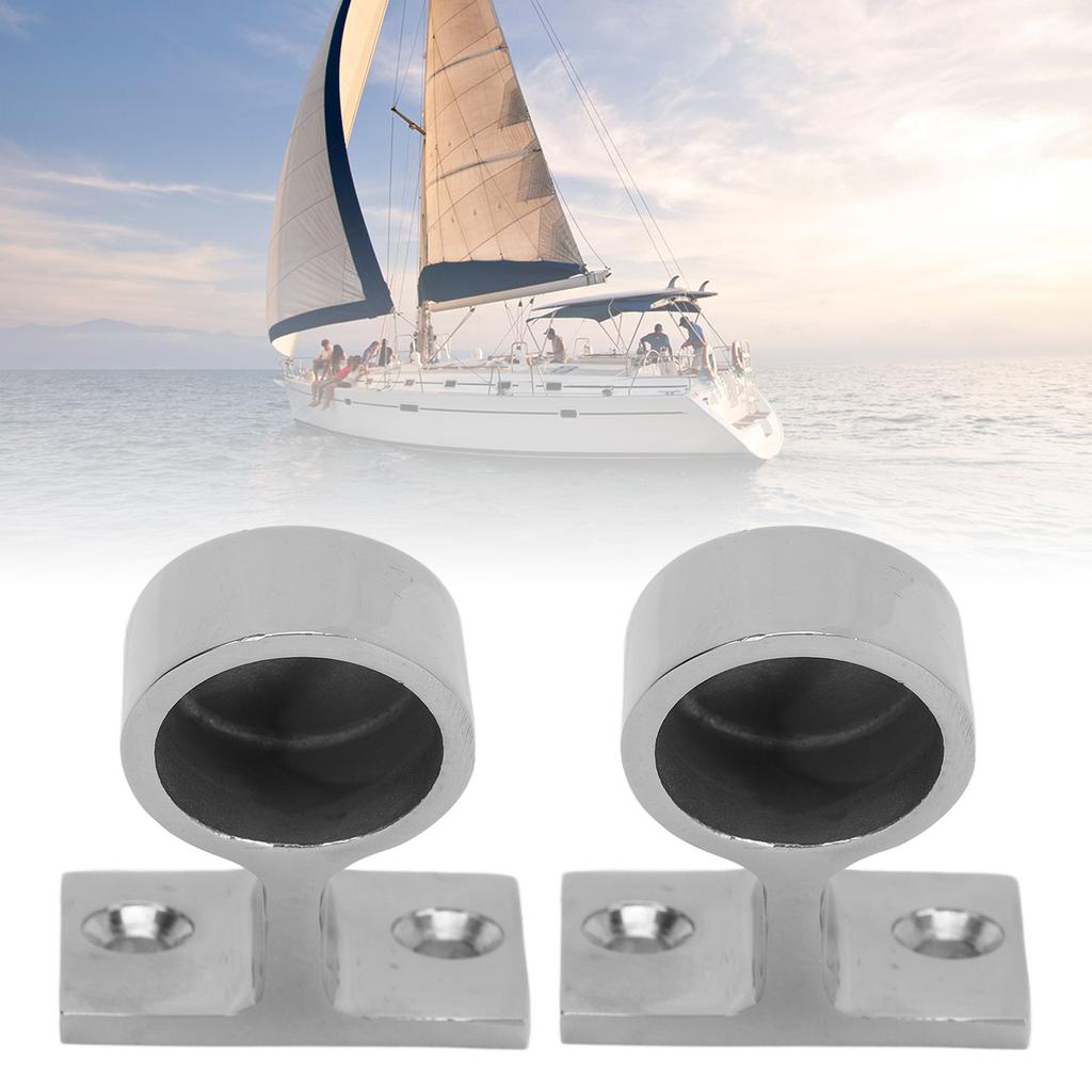 2PCS Stanchion Hand Rail Fitting 316 Stainless Steel Mirror Polishing Rustproof for Boat Yacht Marine