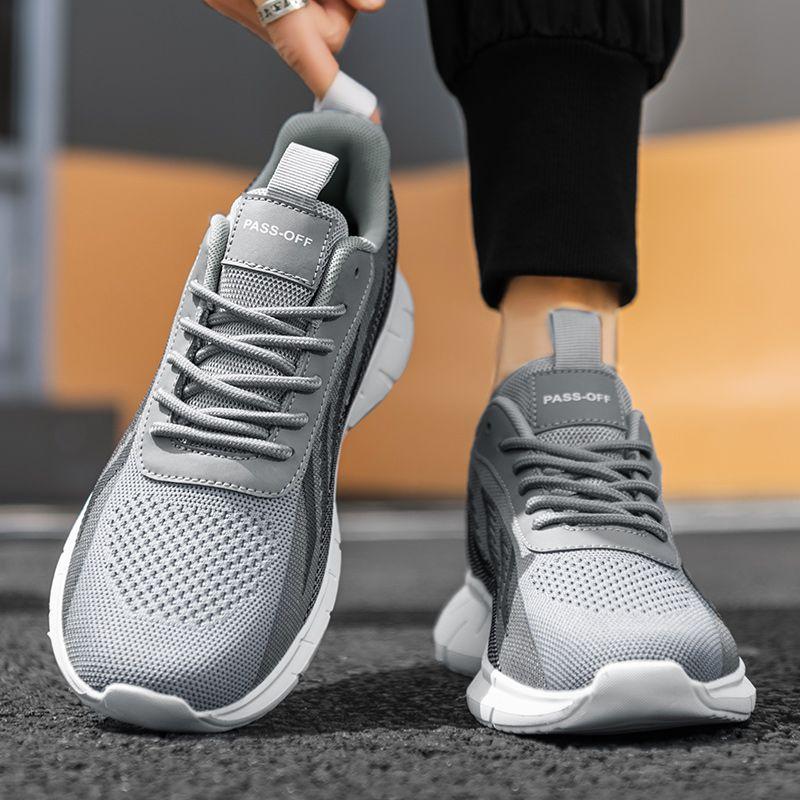 Fashion Running Men's Casual Sneakers Mesh Upper Black Without Leather On Clearance Gym Spring and Autumn Breathable Male Sports Shoes