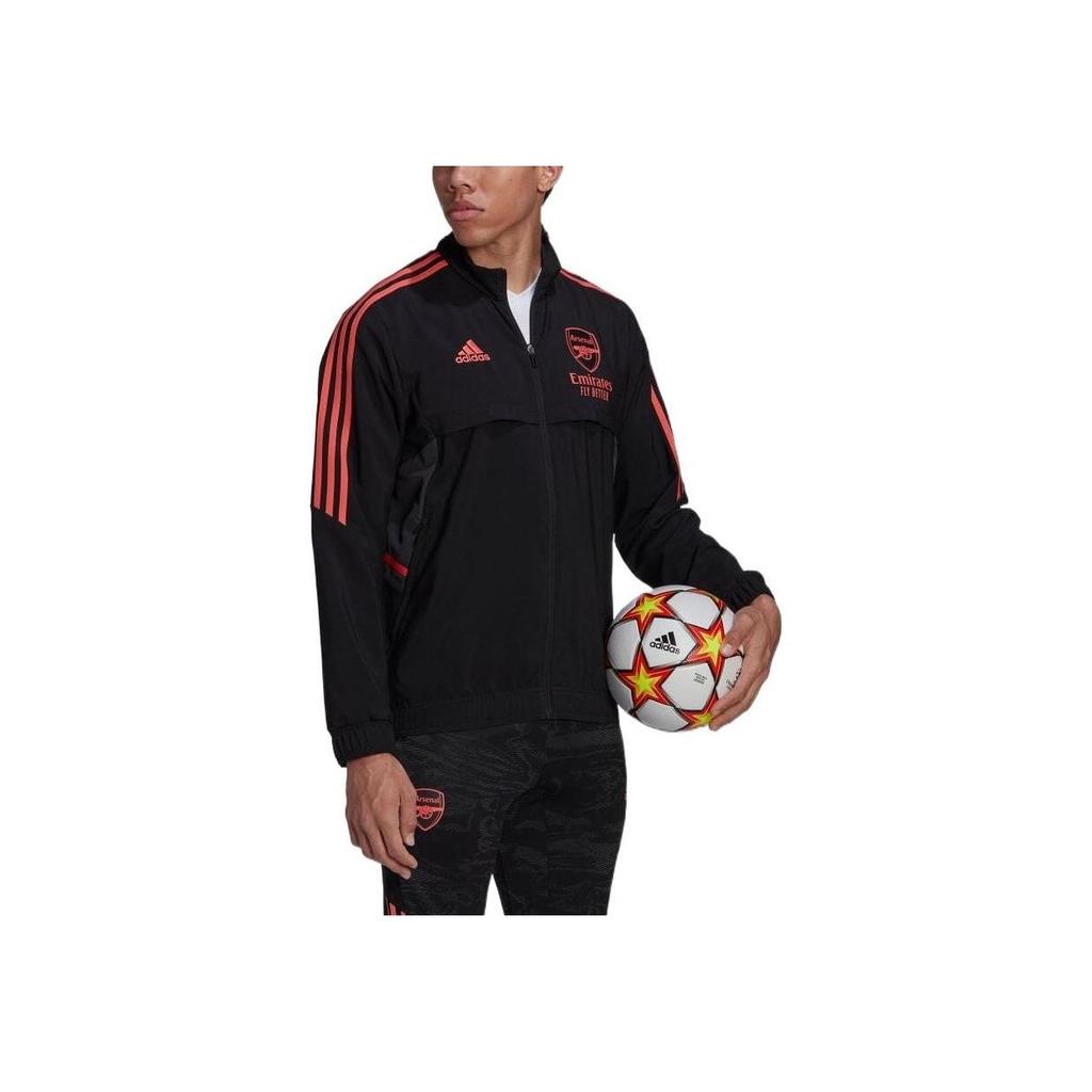 Adidas Logo Print Zip Jacket Men Jackets Black HC1247