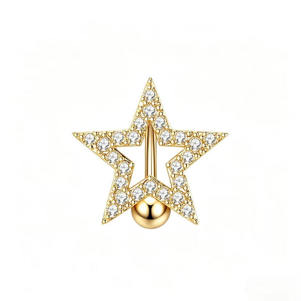 Gold Zircon Belly Button Rings - Hot-Selling Piercing Jewelry