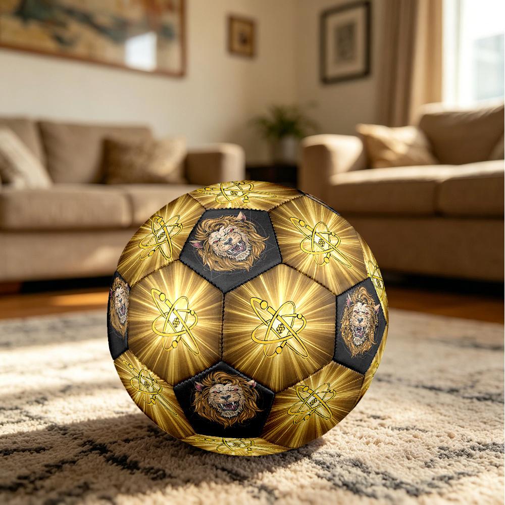 1 Stück Atomsymbol Brüllender Löwe Kraft Fußball Größe 5 Fußball Maschinengenäht Indoor/Outdoor Universeller Fußball Überraschungssammlung n93