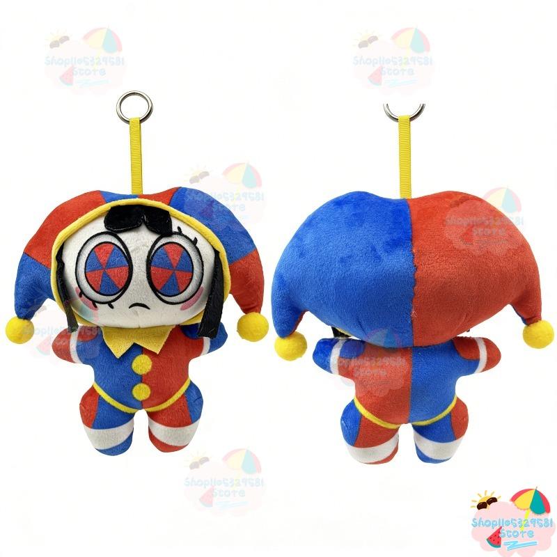 O Incrível Circo Digital Pomni Chaveiro de Pelúcia 15cm Fofo Palhaço Bobo Boneco de Pelúcia Pingente Macio Acessórios para Bolsa Presente