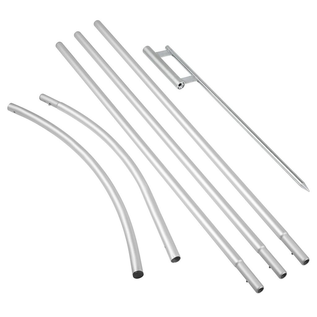Advertising Flag Pole, 12 X Feather Flag Bundles with Ground Spike, 16 Ft Windless Flag Pole Sets with Ground Mounting Stake, 6pcs Swooper Flag Pole