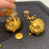 Portafortuna Maialino Dorato Carino, Ornamenti in Ottone, Scatola Porta Semi Dorata, Si Può Aprire il Salvadanaio, Regalo Maialino Carino Carino