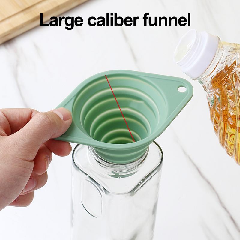 Foldable Funnel Foldable Wide Mouth Filler Silicone Funnels for Kitchen Use Filling Bottles Canning Cooking and Water Powder