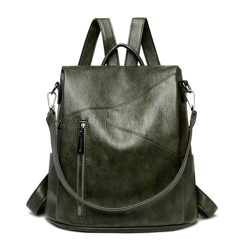 Rucsac din piele antifurt pentru femei, geantă de umăr vintage pentru doamne, ghiozdane de călătorie de mare capacitate pentru școală